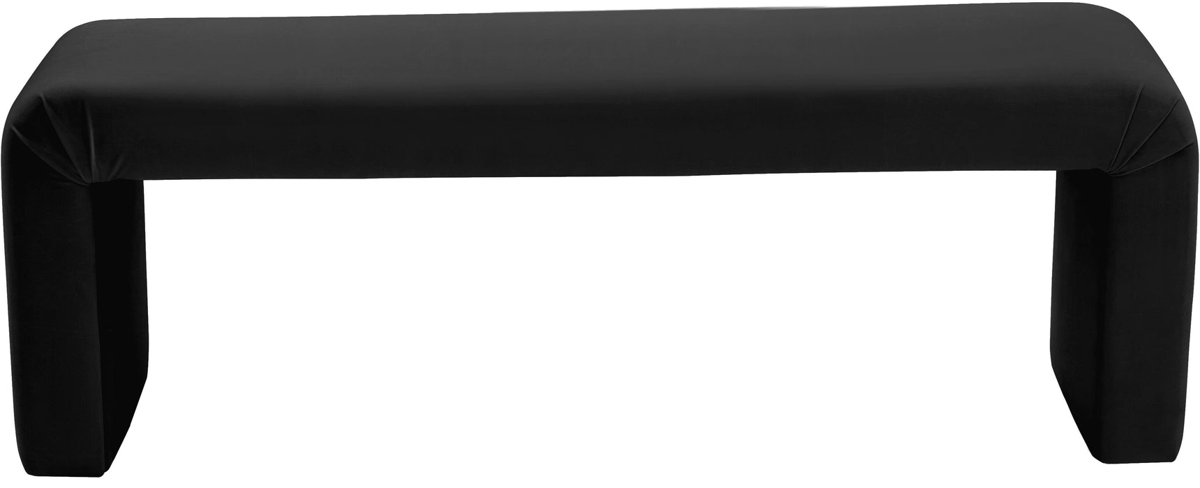 Minimalist Black Velvet Bench - D&N Furniture (PA)