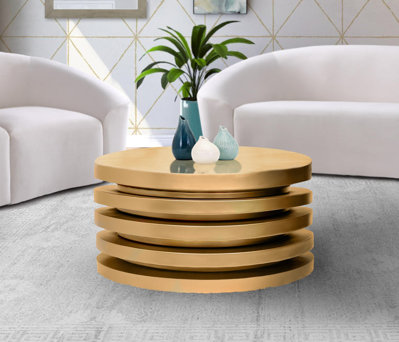 Levels Brushed Gold Coffee Table - D&N Furniture (PA)