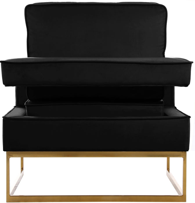 Noah Black Velvet Accent Chair - D&N Furniture (PA)