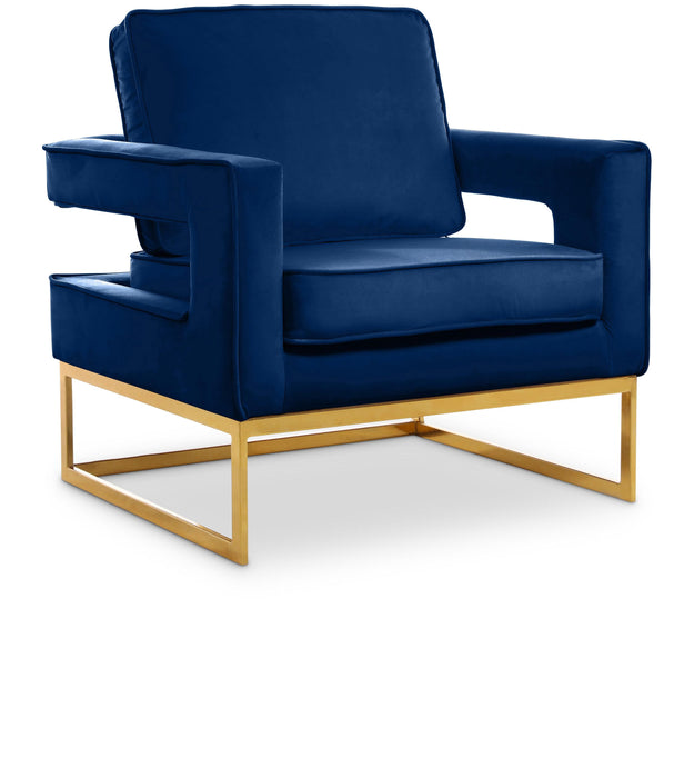 Noah Navy Velvet Accent Chair - D&N Furniture (PA)
