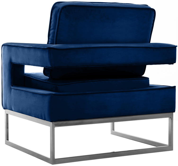 Noah Navy Velvet Accent Chair - D&N Furniture (PA)