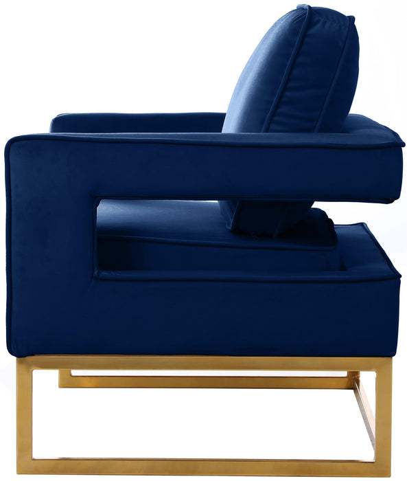 Noah Navy Velvet Accent Chair - D&N Furniture (PA)