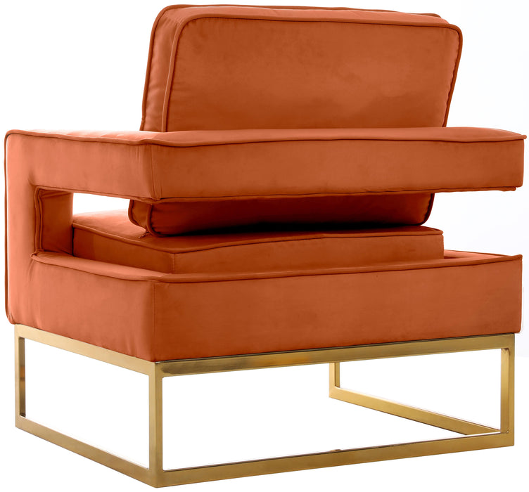 Noah Cognac Velvet Accent Chair - D&N Furniture (PA)