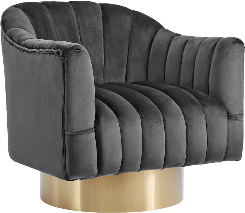 Farrah Grey Velvet Accent Chair