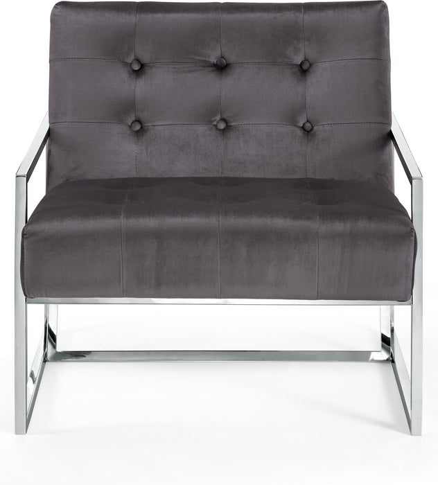 Alexis Grey Velvet Accent Chair