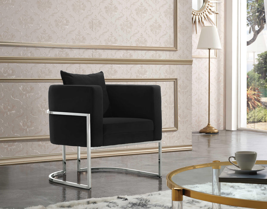 Pippa Black Velvet Accent Chair - D&N Furniture (PA)