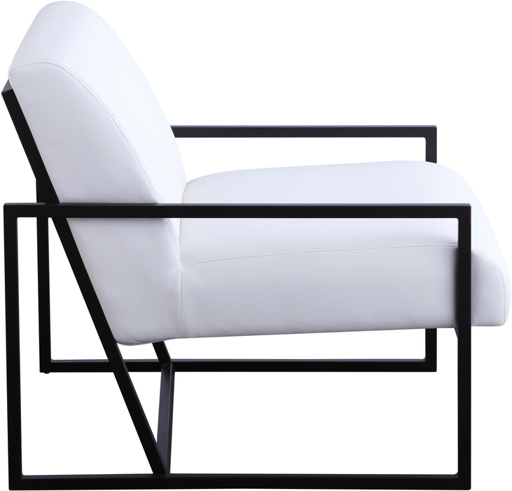 Industry White Faux Leather Accent Chair - D&N Furniture (PA)
