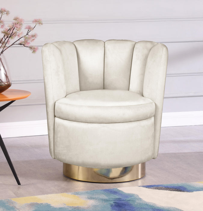 Lily Cream Velvet Accent Chair - D&N Furniture (PA)