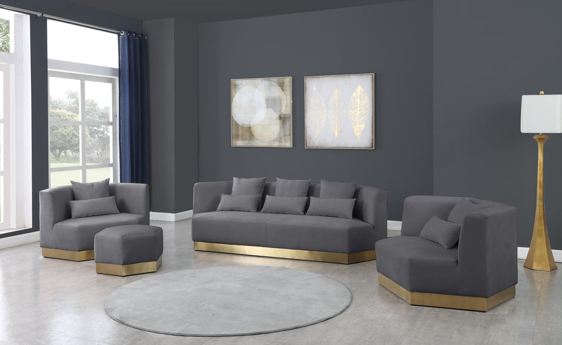 Marquis Grey Velvet Sofa