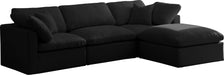 Plush Black Velvet Standard Cloud Modular Sectional image