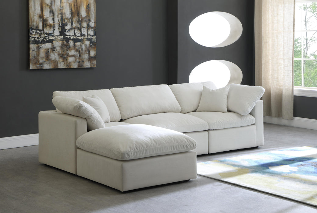 Plush Cream Velvet Standard Cloud Modular Sectional