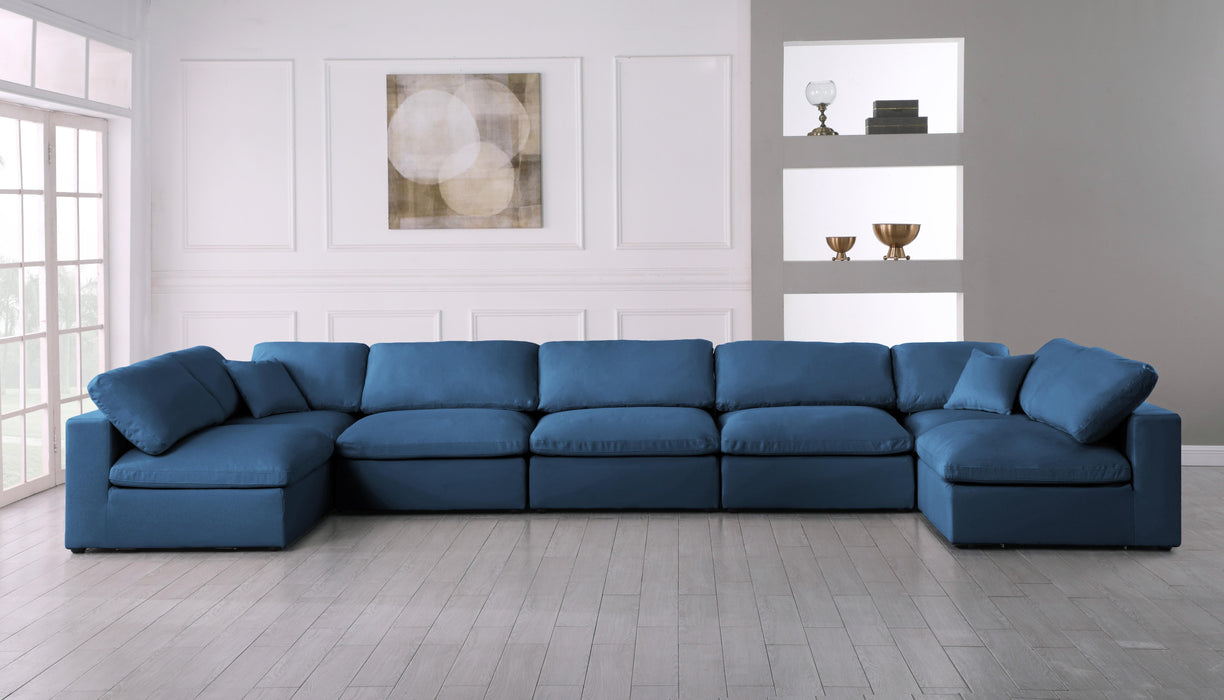 Plush Navy Velvet Standard Cloud Modular Sectional