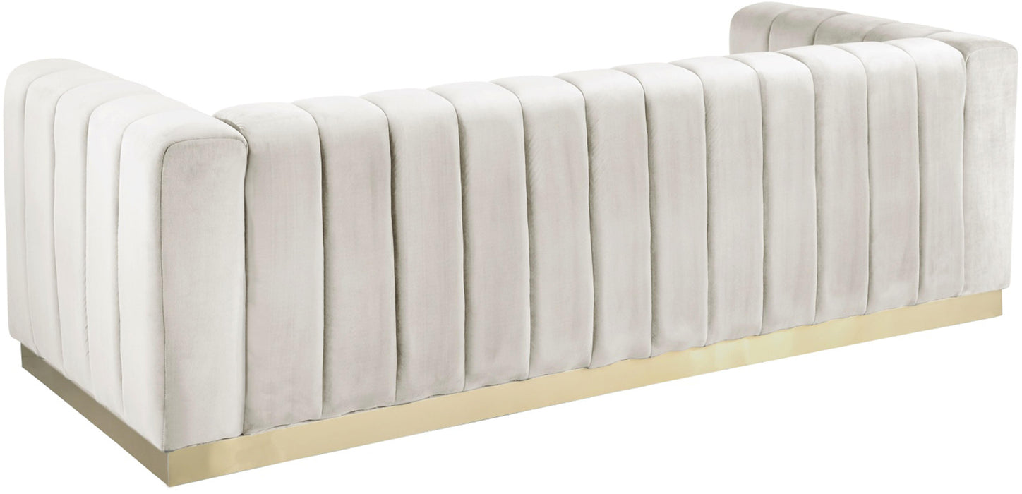 Marlon Cream Velvet Sofa - D&N Furniture (PA)