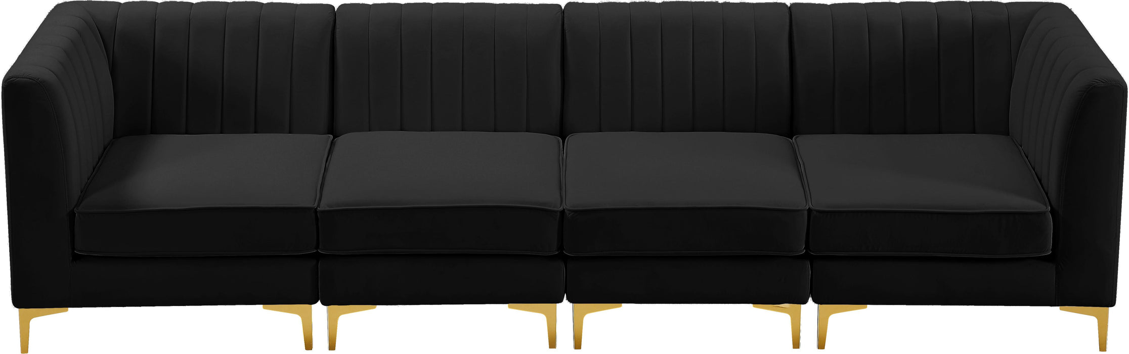 Alina Black Velvet Modular Sofa - D&N Furniture (PA)