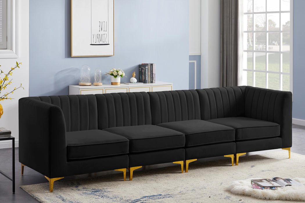 Alina Black Velvet Modular Sofa - D&N Furniture (PA)
