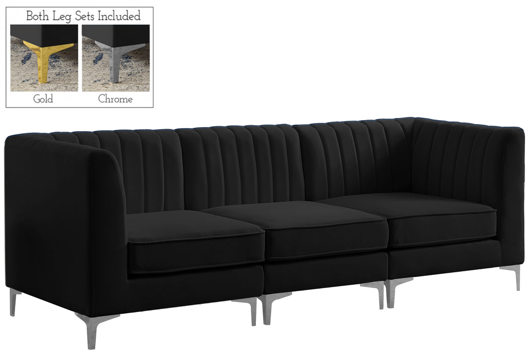 Alina Black Velvet Modular Sofa - D&N Furniture (PA)