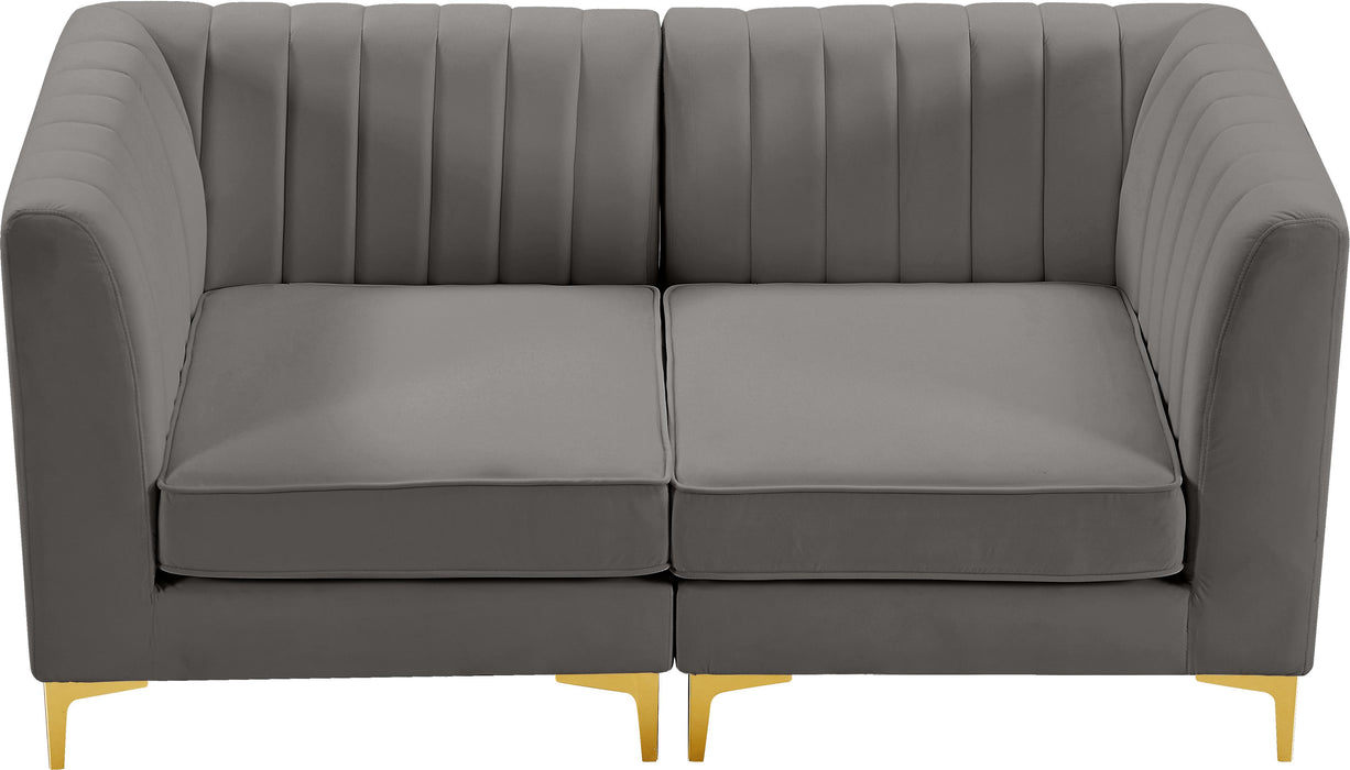 Alina Grey Velvet Modular Sofa - D&N Furniture (PA)