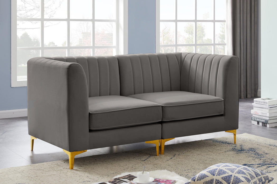 Alina Grey Velvet Modular Sofa - D&N Furniture (PA)