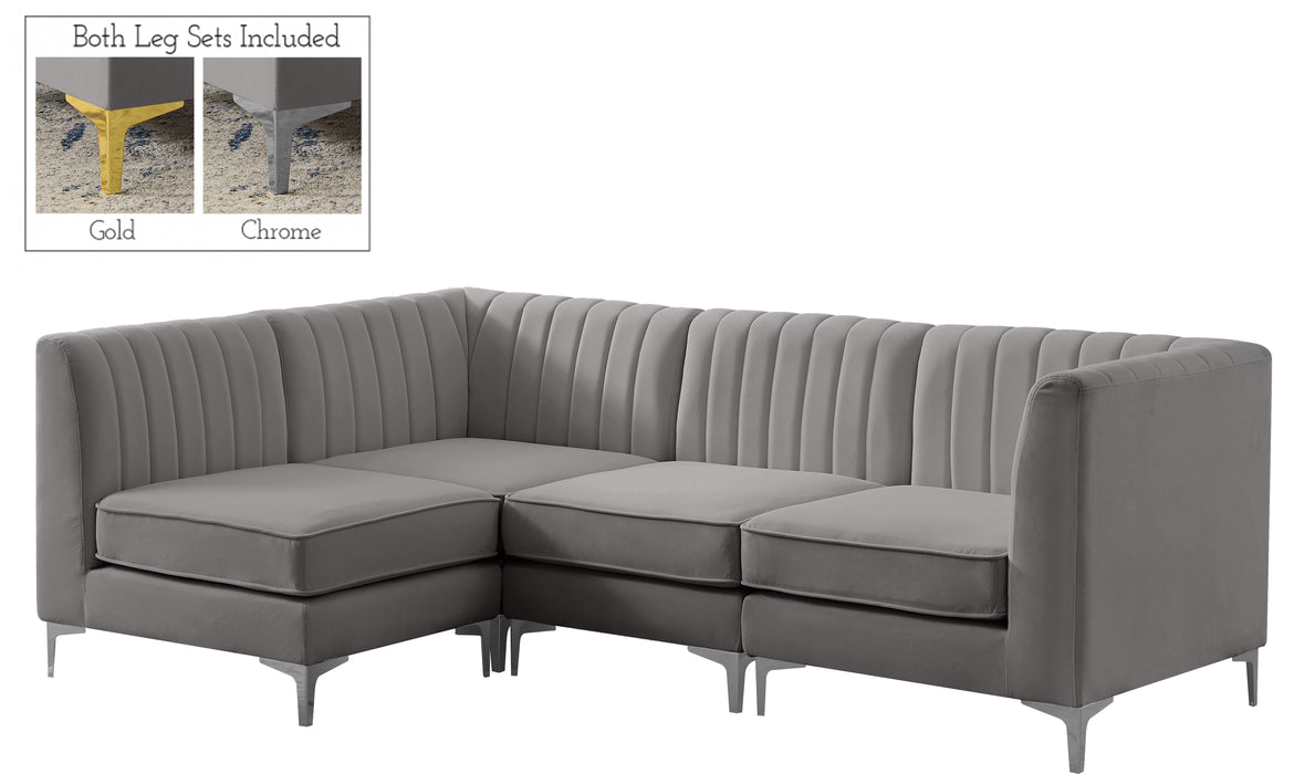 Alina Grey Velvet Modular Sectional - D&N Furniture (PA)