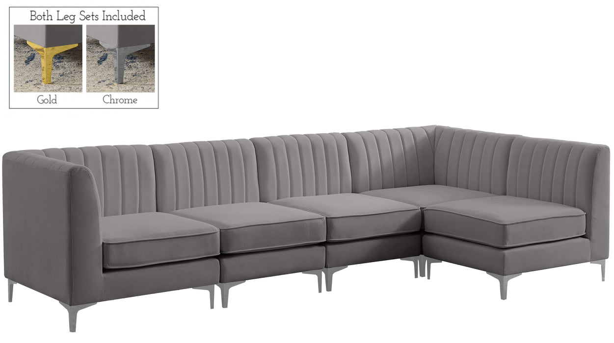 Alina Grey Velvet Modular Sectional - D&N Furniture (PA)