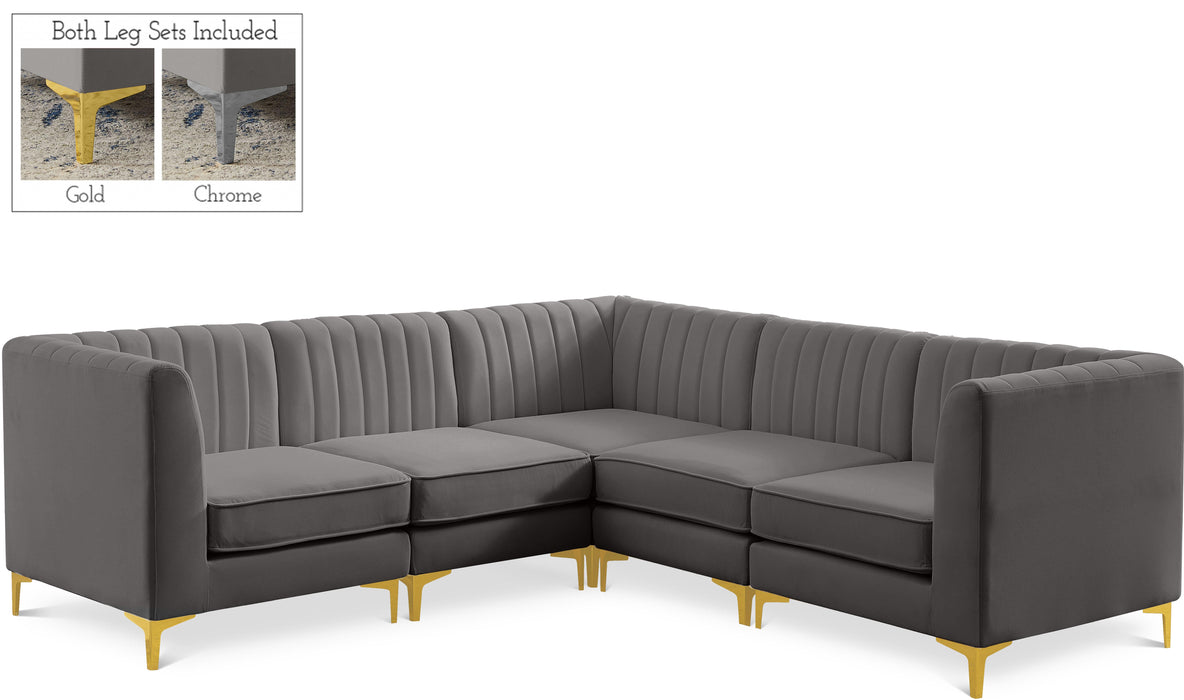 Alina Grey Velvet Modular Sectional - D&N Furniture (PA)