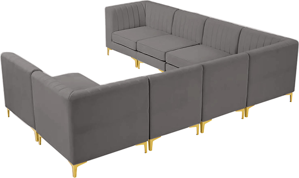 Alina Grey Velvet Modular Sectional