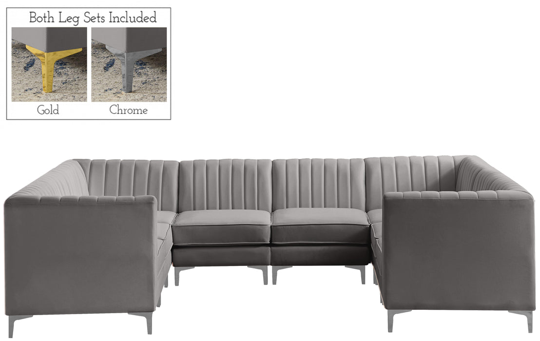 Alina Grey Velvet Modular Sectional - D&N Furniture (PA)