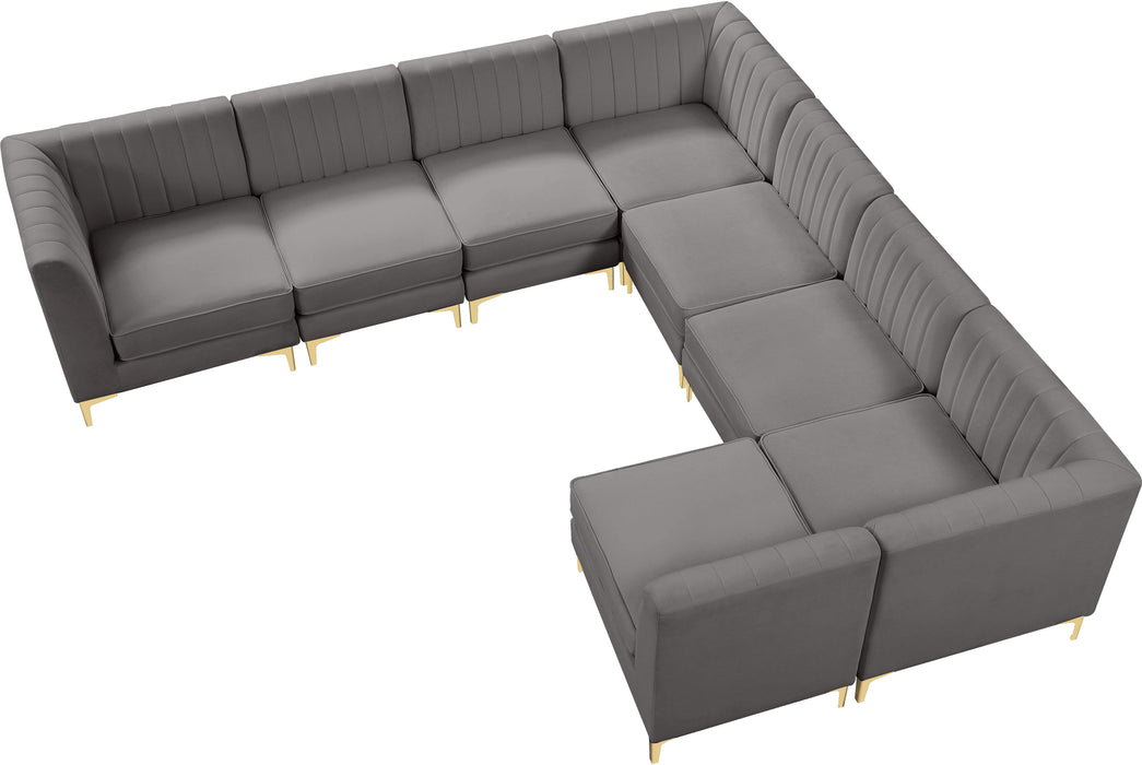 Alina Grey Velvet Modular Sectional - D&N Furniture (PA)