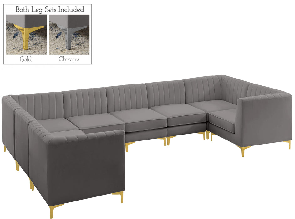 Alina Grey Velvet Modular Sectional - D&N Furniture (PA)