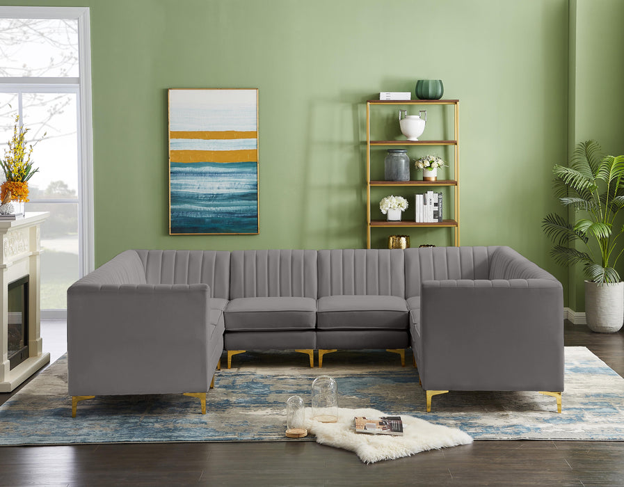 Alina Grey Velvet Modular Sectional - D&N Furniture (PA)