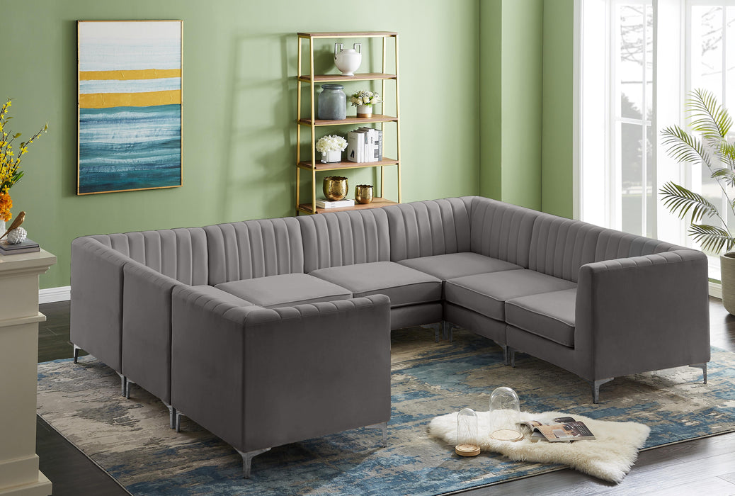 Alina Grey Velvet Modular Sectional - D&N Furniture (PA)