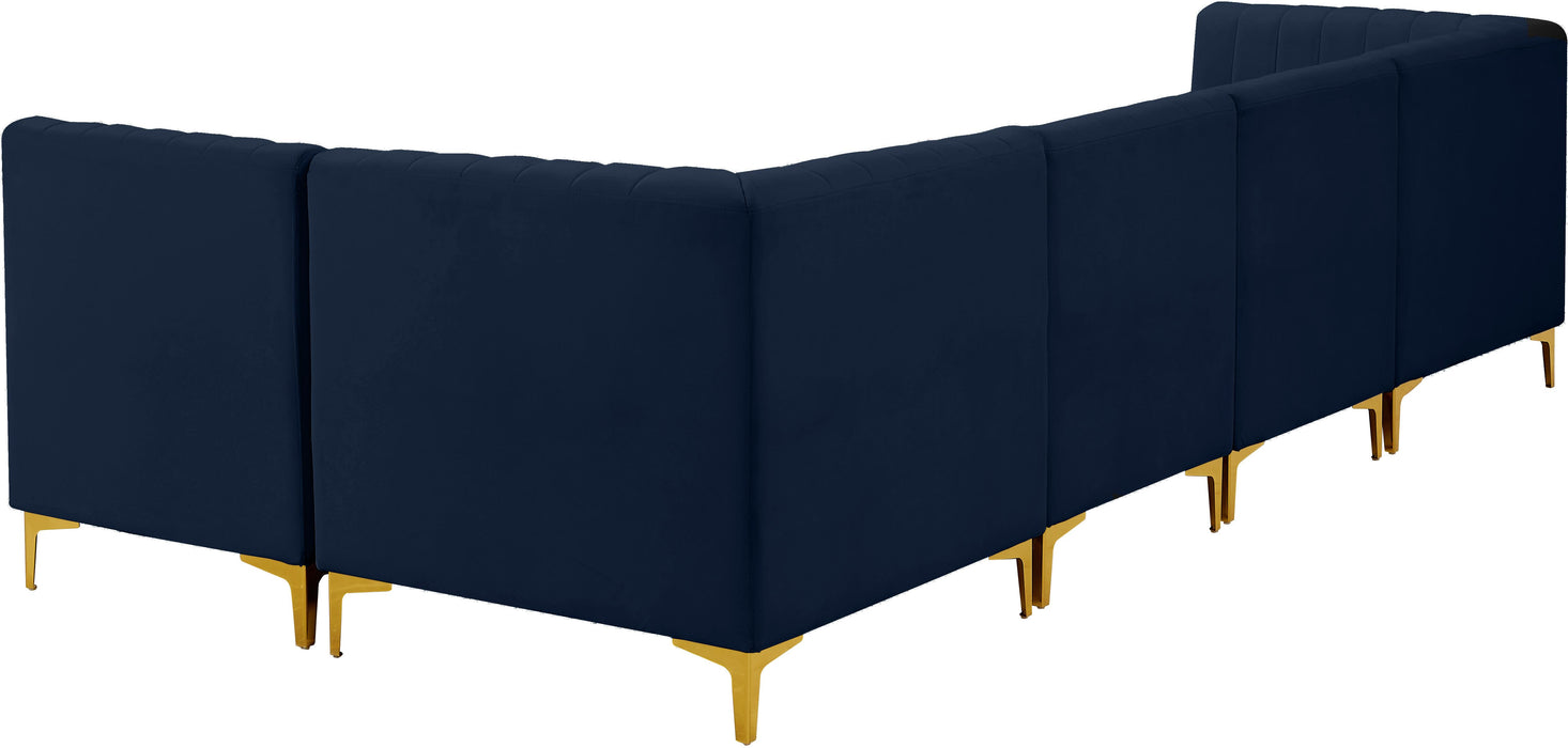 Alina Navy Velvet Modular Sectional - D&N Furniture (PA)