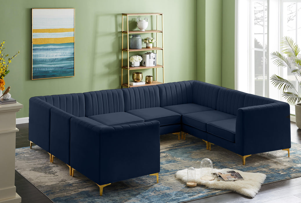 Alina Navy Velvet Modular Sectional - D&N Furniture (PA)