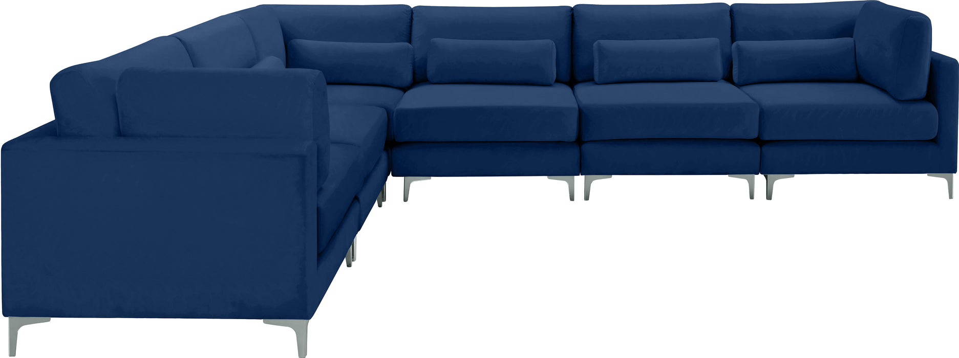 Julia Navy Velvet Modular Sectional (6 Boxes) - D&N Furniture (PA)