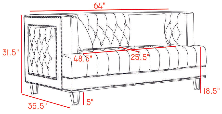 Lucas Cream Velvet Loveseat