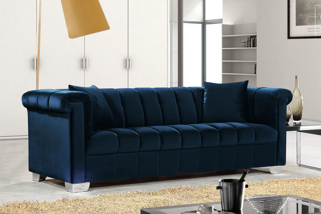Kayla Navy Velvet Sofa - D&N Furniture (PA)