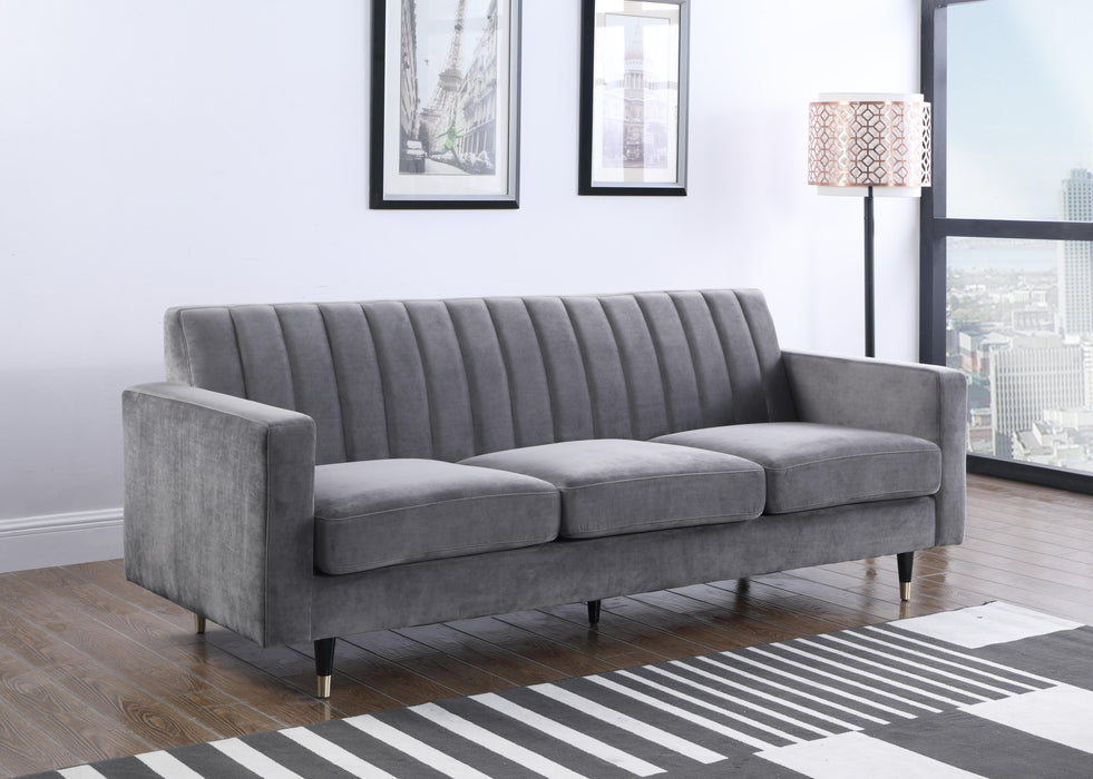 Lola Grey Velvet Sofa - D&N Furniture (PA)
