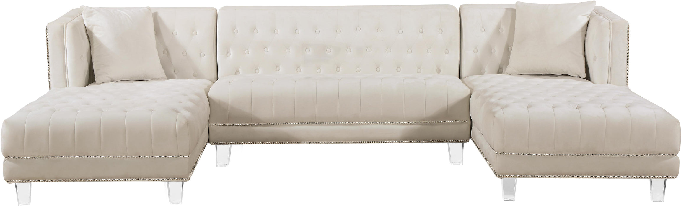 Moda Cream Velvet 3pc. Sectional - D&N Furniture (PA)