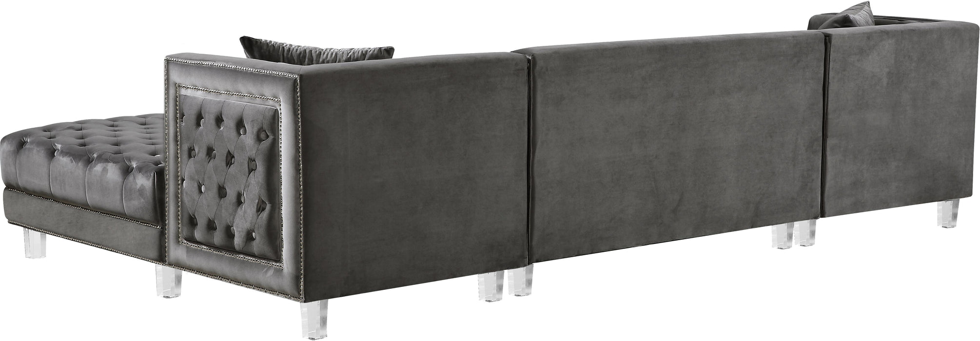 Moda Grey Velvet 3pc. Sectional - D&N Furniture (PA)