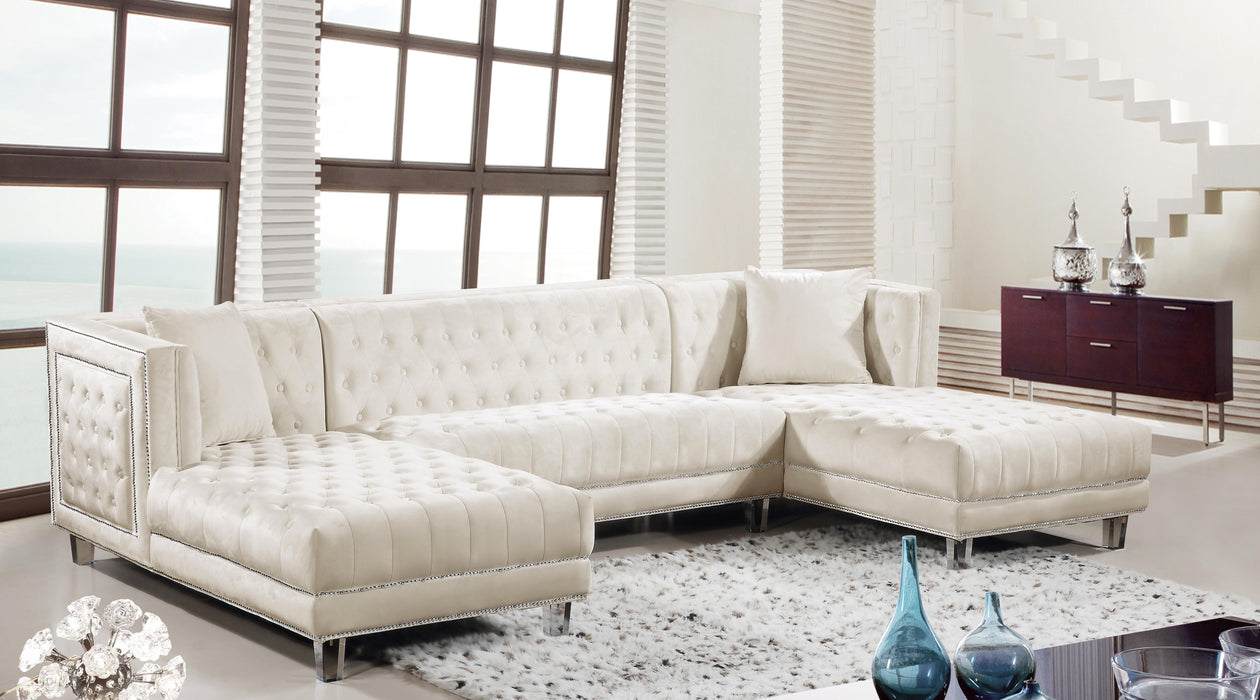 Moda Cream Velvet 3pc. Sectional - D&N Furniture (PA)