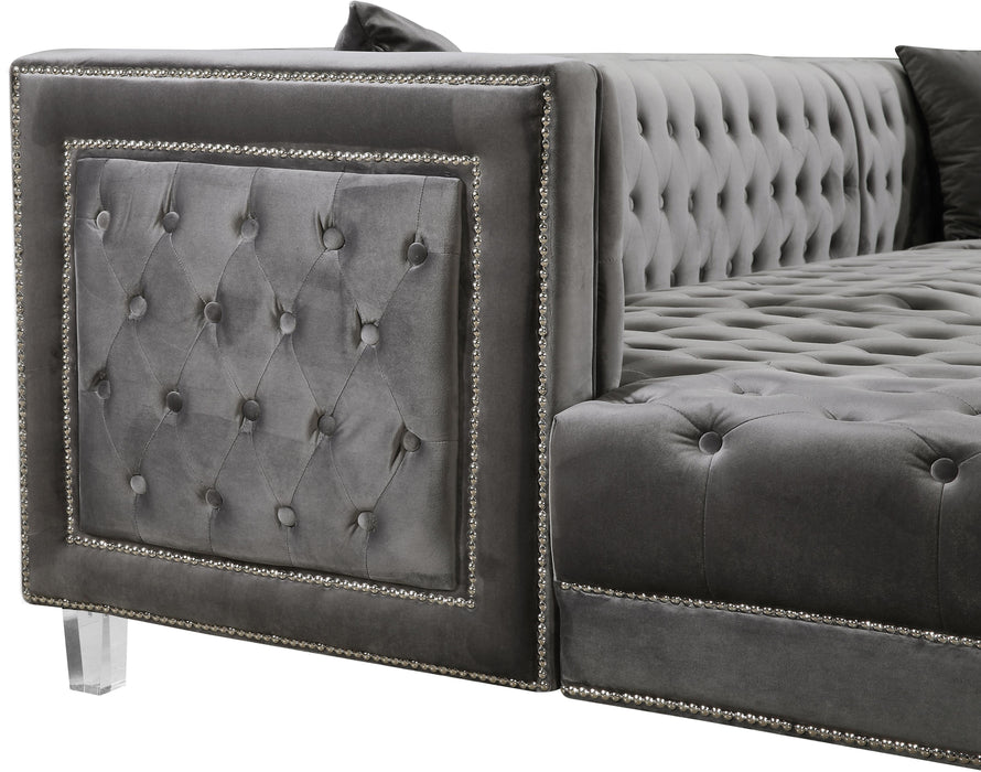 Moda Grey Velvet 3pc. Sectional - D&N Furniture (PA)