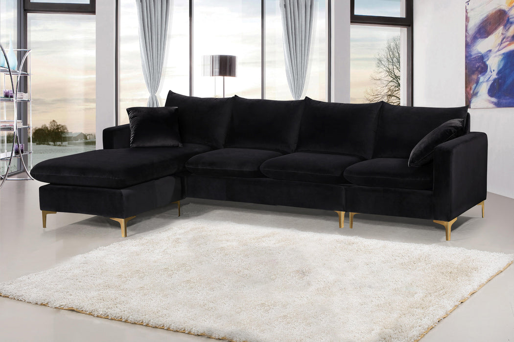 Naomi Black Velvet 2pc. Reversible Sectional - D&N Furniture (PA)