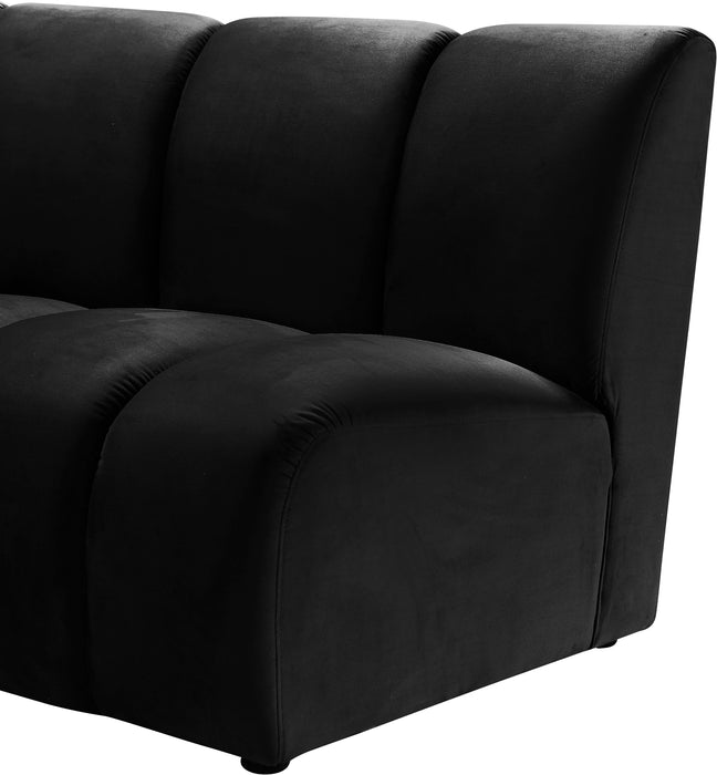 Infinity Black Velvet 11pc. Modular Sectional