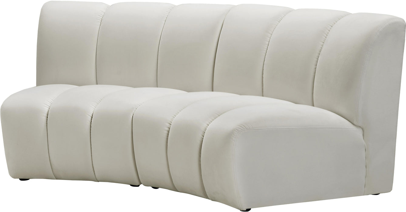 Infinity Cream Velvet 2pc. Modular Sectional