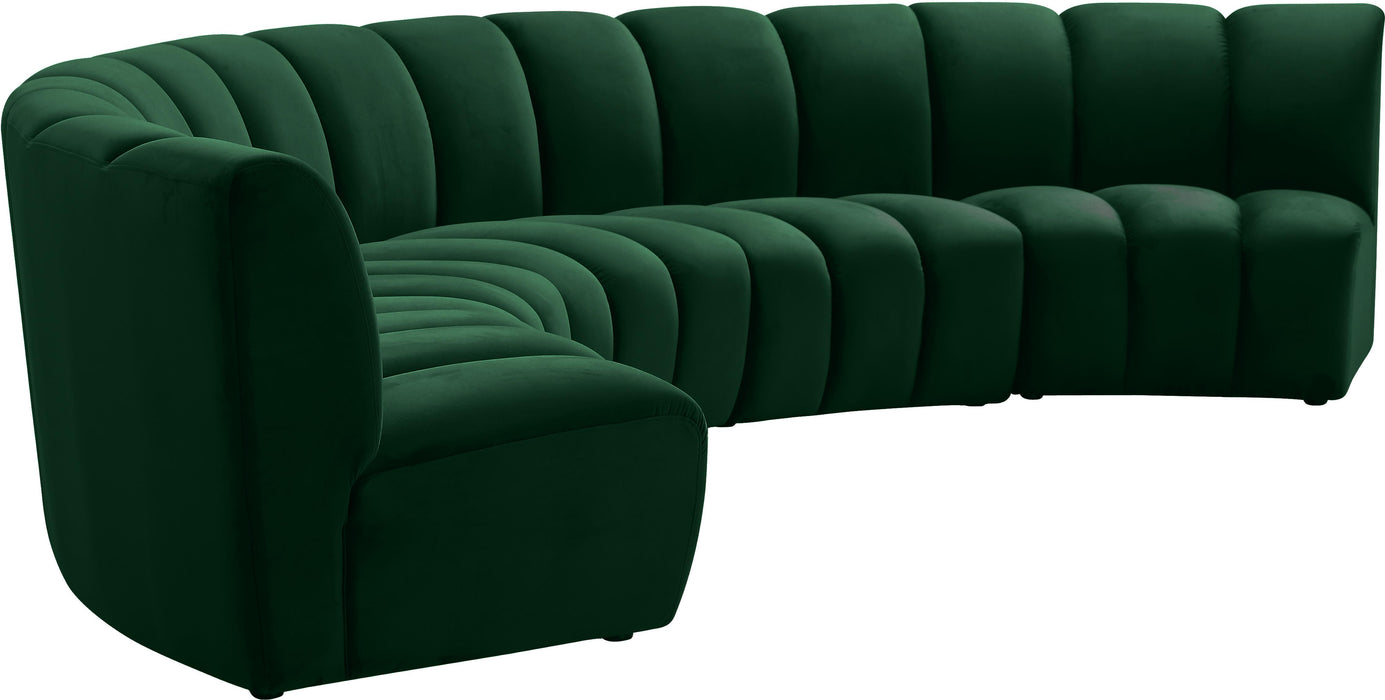 Infinity Green Velvet 5pc. Modular Sectional