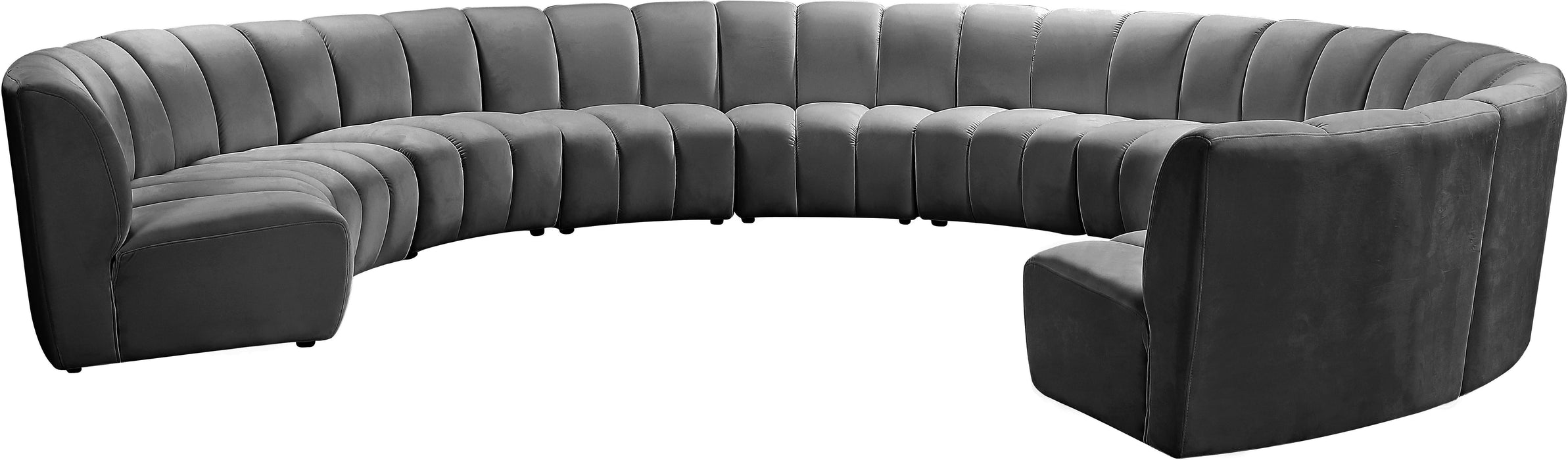 Infinity Grey Velvet 10pc. Modular Sectional - D&N Furniture (PA)