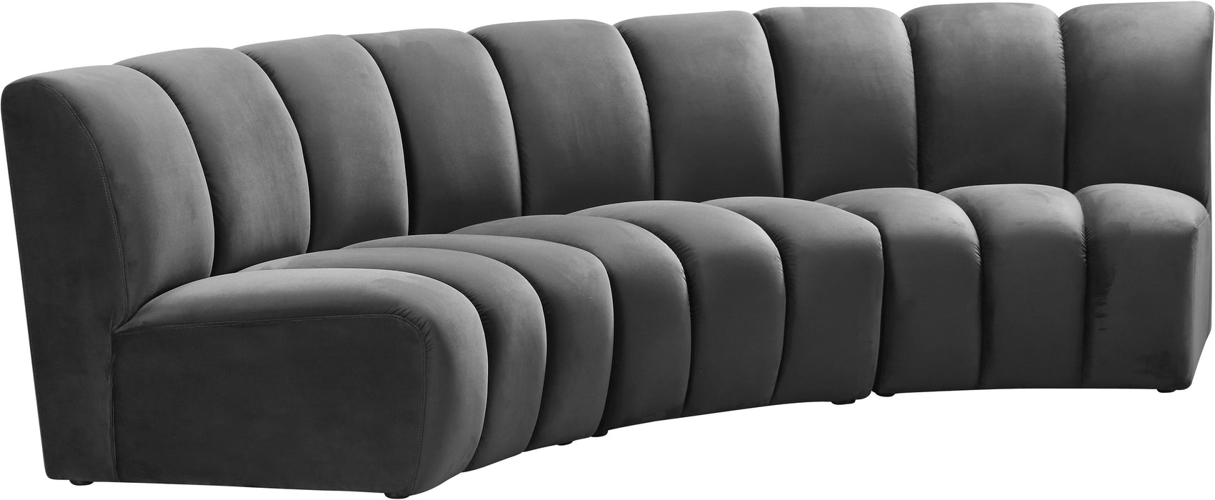 Infinity Grey Velvet 3pc. Modular Sectional - D&N Furniture (PA)