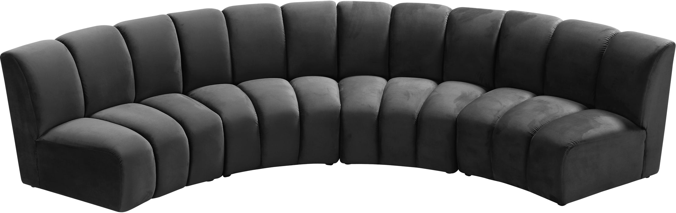 Infinity Grey Velvet 4pc. Modular Sectional - D&N Furniture (PA)