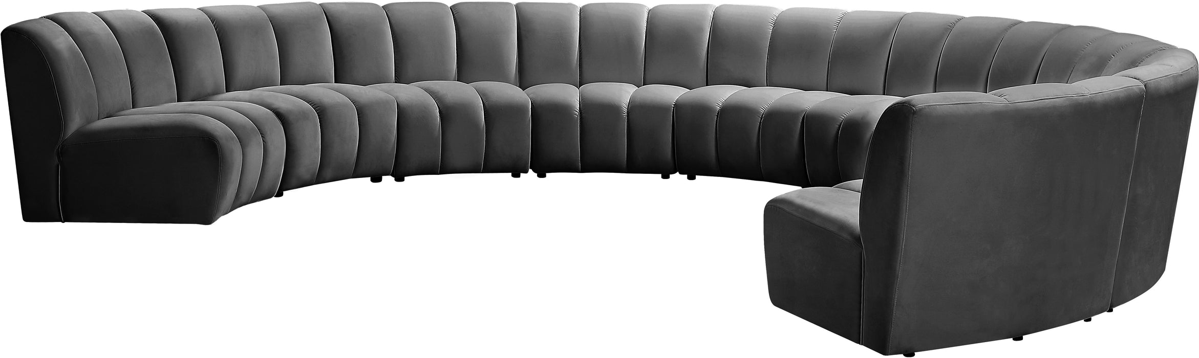 Infinity Grey Velvet 9pc. Modular Sectional - D&N Furniture (PA)