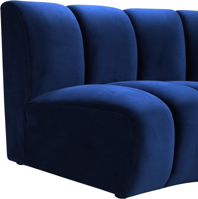 Infinity Navy Velvet 11pc. Modular Sectional